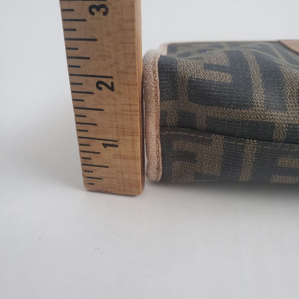 Vintage Fendi Zucca Clutch FF Monogram Brown Pouch Bag Logo Classic 1980's - Picture 16 of 16
